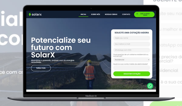 Site Energia Solar 100% Editável WP