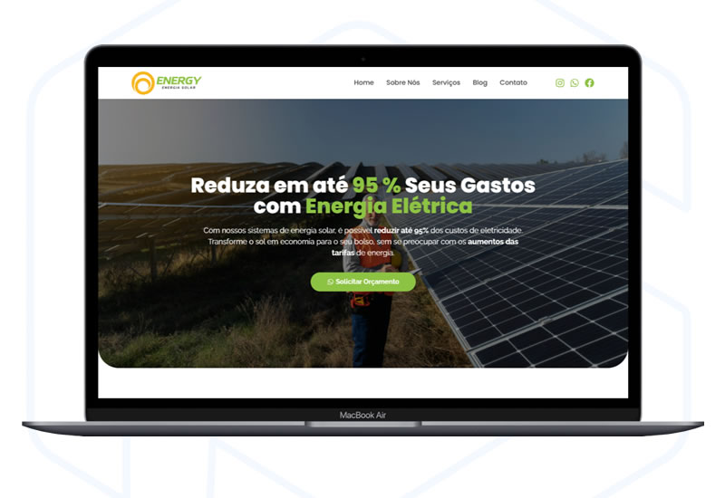 Site para Energia Solar 100% Editável