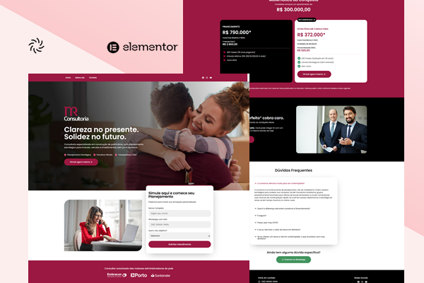 Template para Consórcio 100% Editável no Elementor